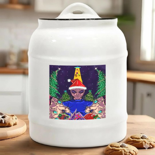 Alien Christmas Gifts Collection Time! Ceramic Cookie Jars