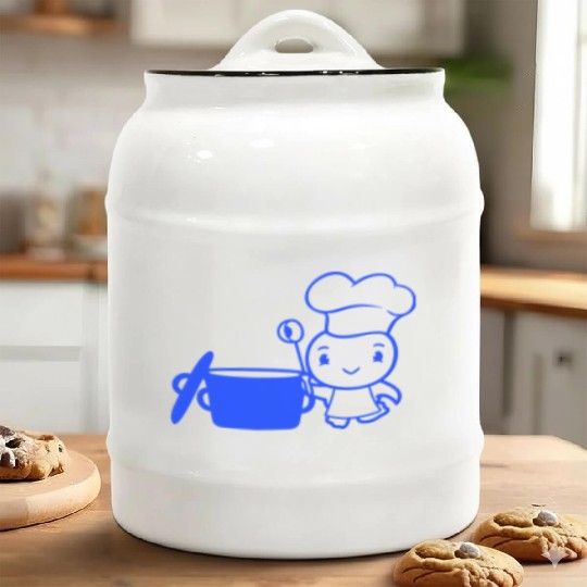 Bird Chef Cooking Pot Duck Delicious Hunger Food Ceramic Cookie Jars