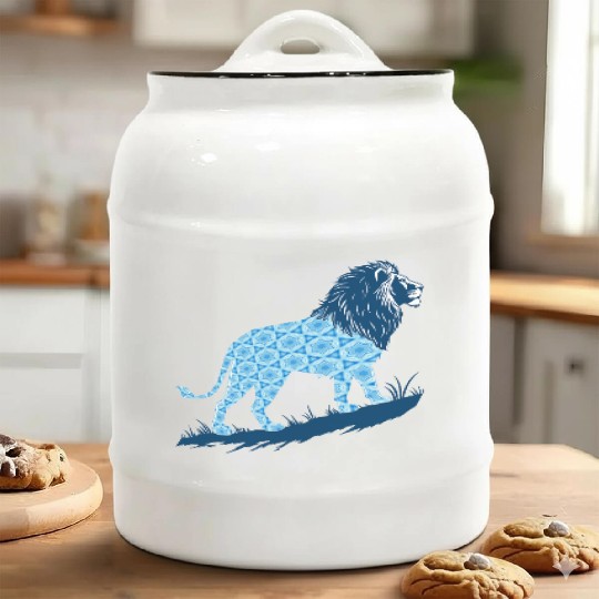 Star of David Pattern 2 Lion of Judah Ceramic Cookie Jars
