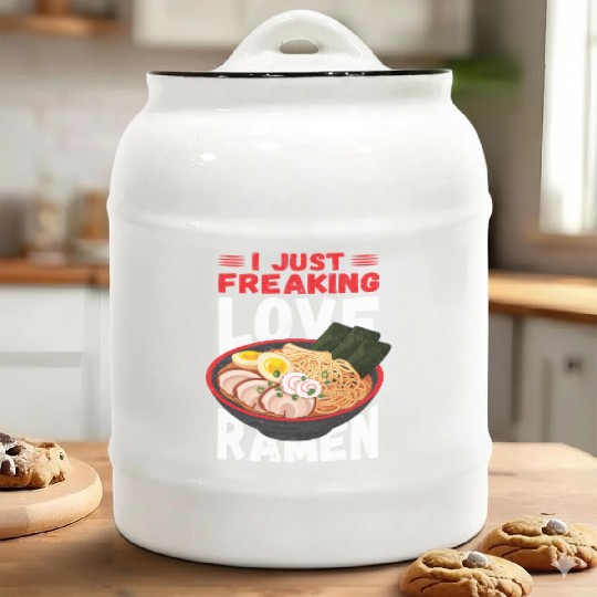 Ramen Japanese Noodles I Love Ramen Ceramic Cookie Jars