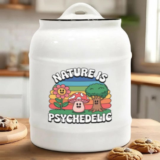 Nature Is Psychedelic Ceramic Cookie Jars