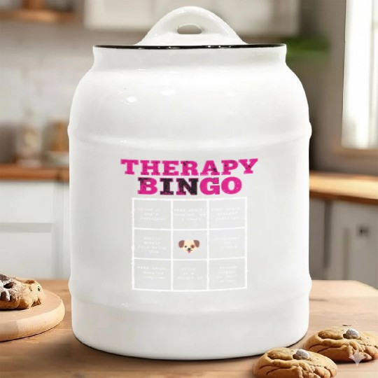 Therapy Bingo Card Ceramic Cookie Jars Dark Humor Mental Healt
