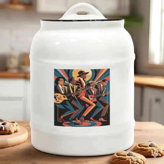 New Orleans Jazz Band art – Elegant New Orleans Ja Ceramic Cookie Jars