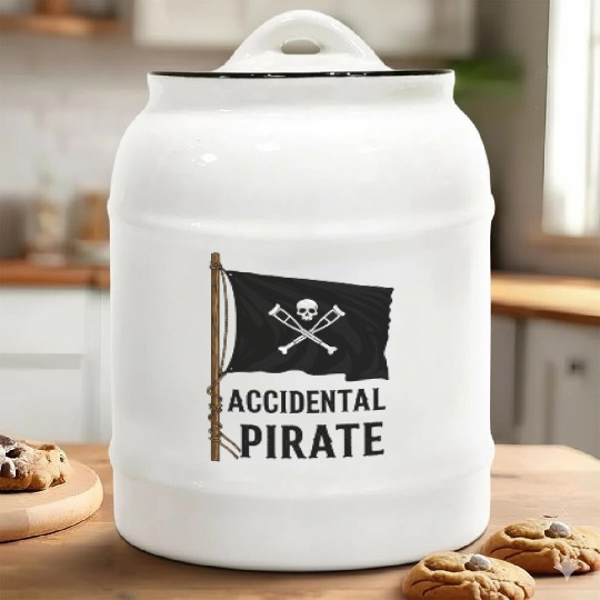 Accidental Pirate Funny Nautical Adventure Humor Ceramic Cookie Jars