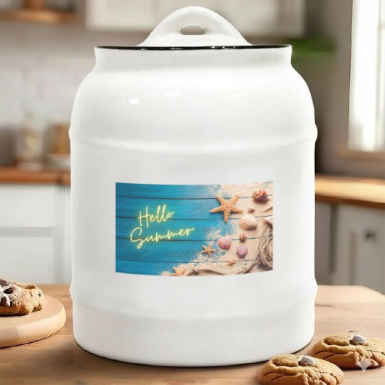 Hello Summer 2025 Ceramic Cookie Jars – Beach Vibes & Neon Glow