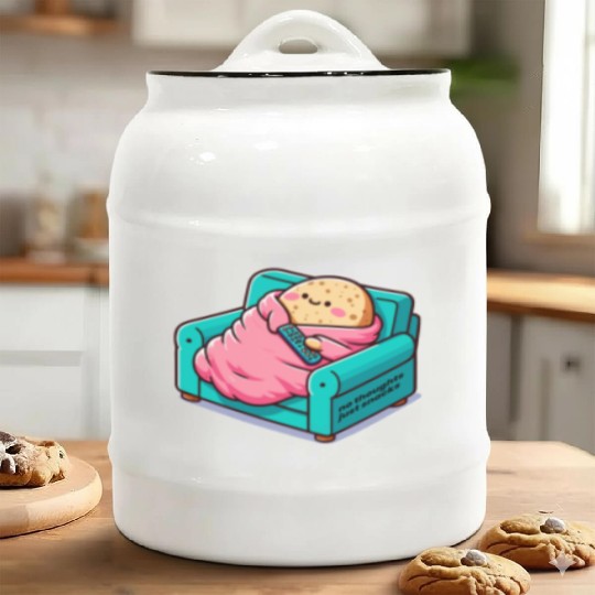no thoughts just snacks Ceramic Cookie Jars