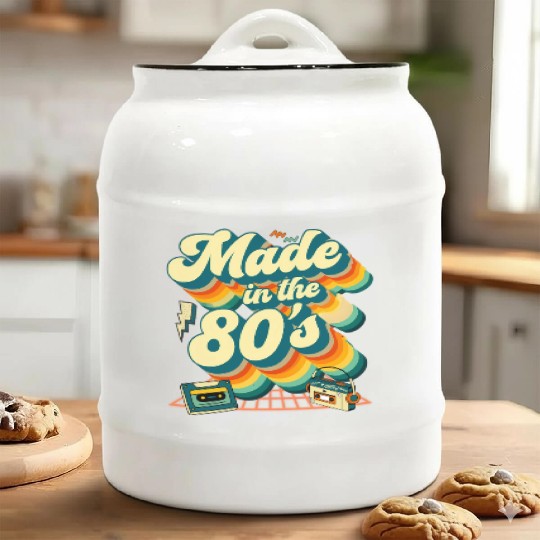 made in the 80s retro groovy Ceramic Cookie Jars