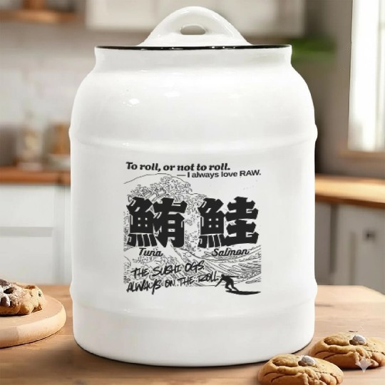Sushi Kanji Ceramic Cookie Jars - Tuna & Salmon | The Sushi OGs
