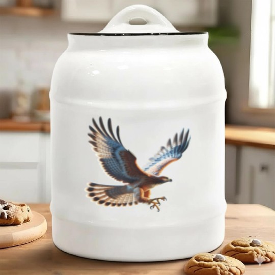 Majestic Hawk Flight Ceramic Cookie Jars