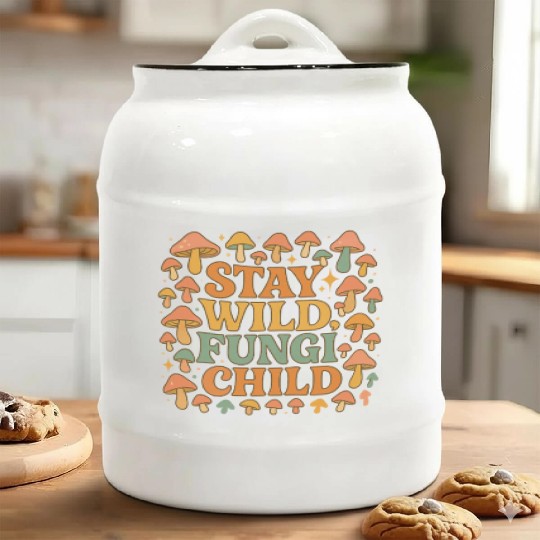 Stay Wild Fungi Child Ceramic Cookie Jars
