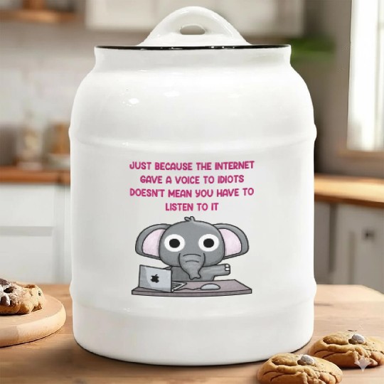 Elephant's critique of the internet Ceramic Cookie Jars