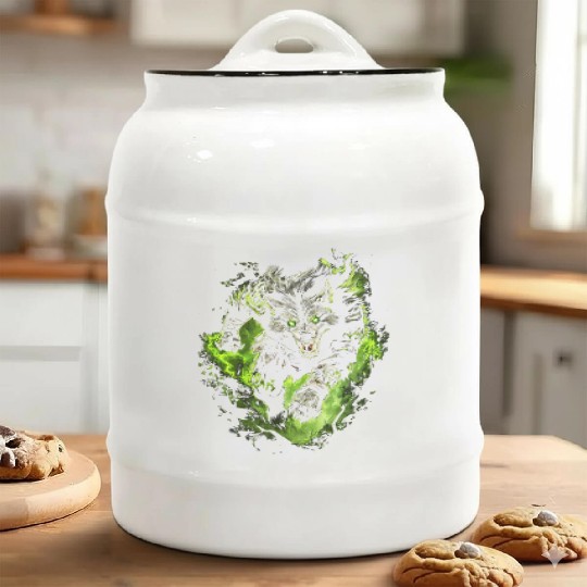 Magic Werewolf With Mystical Green Aura Ceramic Cookie Jars