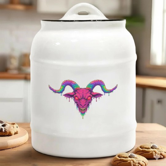 Melting Psychedelic Demon Ceramic Cookie Jars