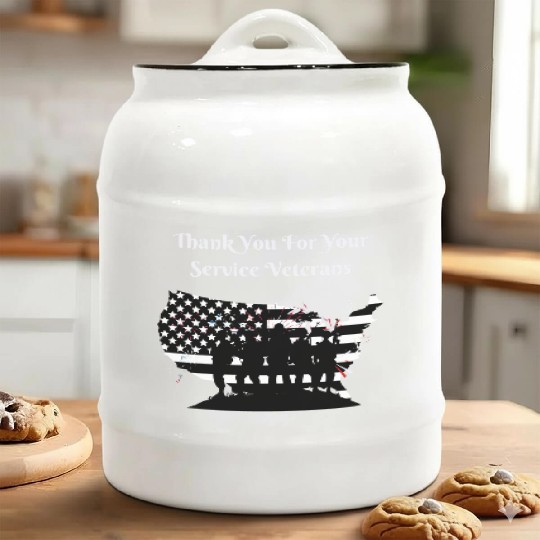 Thank You For Your Service Veterans day US Army Ceramic Cookie Jars