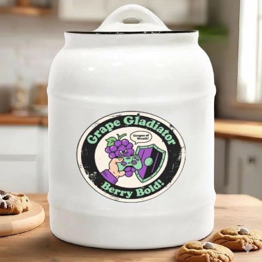 Grape Gladiator Berry Bold Gamer Ceramic Cookie Jars