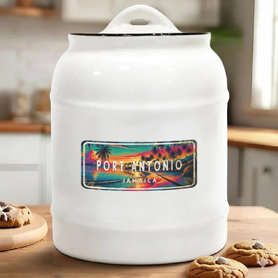 Port Antonio Jamaica - Caribbean Island Paradise Ceramic Cookie Jars