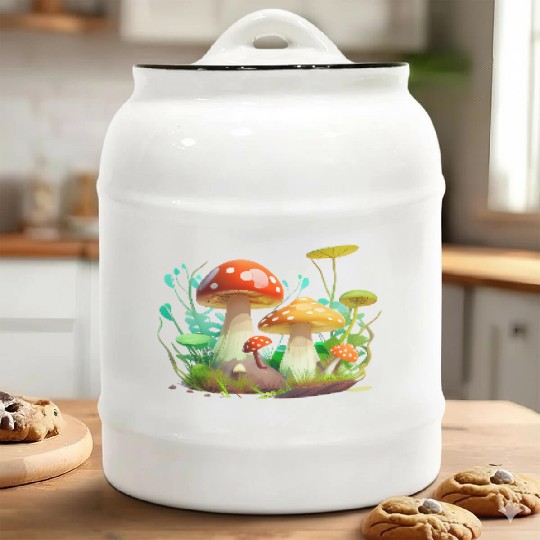 Funky Fungi – Nature’s Neon Wonder Ceramic Cookie Jars