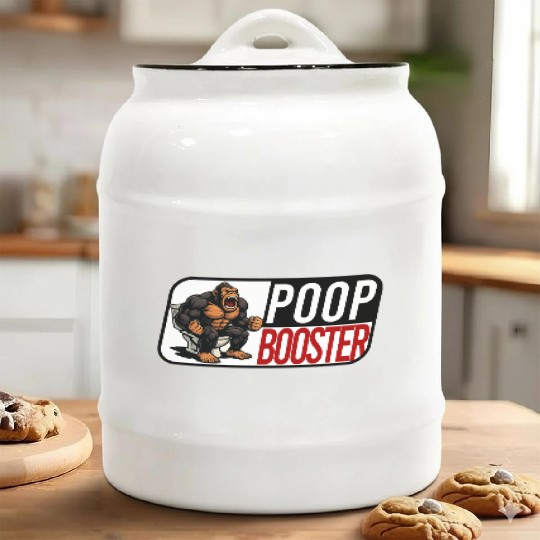 Caffeine Poop Boost – Gym Gorilla Power Ceramic Cookie Jars