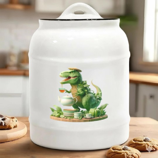 Ceramic Cookie Jars Tea Rex - Thé mignon et amusant Sticker