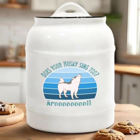 Funny Husky Ceramic Cookie Jars