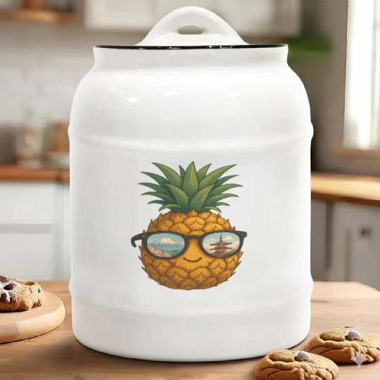Japan Pineapple Ceramic Cookie Jars