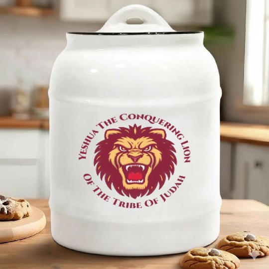 Yeshua Hamashiach the Conquering Lion of Judah Lon Ceramic Cookie Jars
