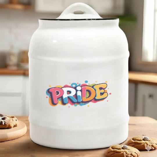 Pride Vibes Only LGBTQIA+ Love & Support Men Women Ceramic Cookie Jars