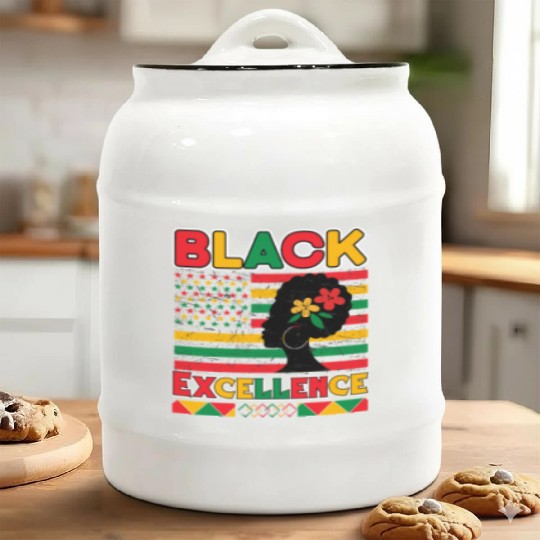 Black Pride Black Excellence Juneteenth Ceramic Cookie Jars