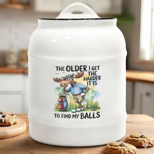 Funny Golf Moose Quote Ceramic Cookie Jars