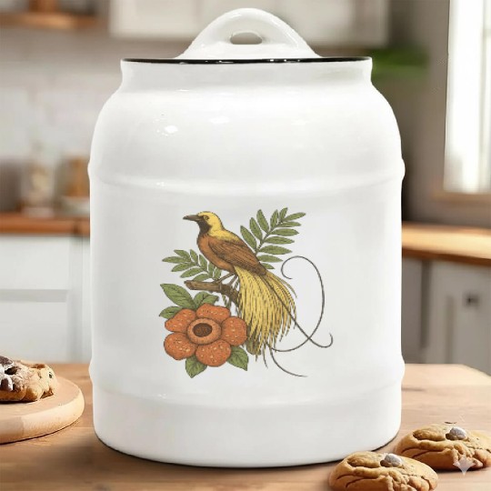 Bird of Paradise Rafflesia Ceramic Cookie Jars