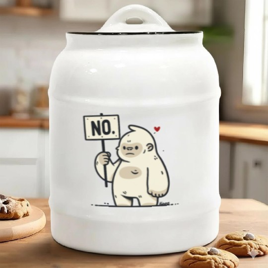 Gorilla Says No – Cute Protest Ceramic Cookie Jars