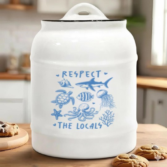 Beach Vacation Respect the locals Ceramic Cookie Jars