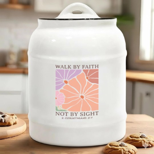 Christian Walk by faith not by sight Ceramic Cookie Jars