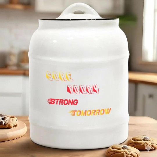 Gym Motivation Ceramic Cookie Jars for Women & Men.