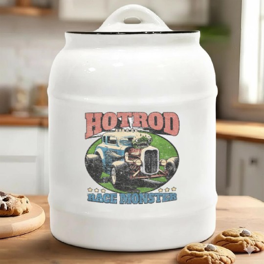 Hot Rod Monster Retro Race Ceramic Cookie Jars