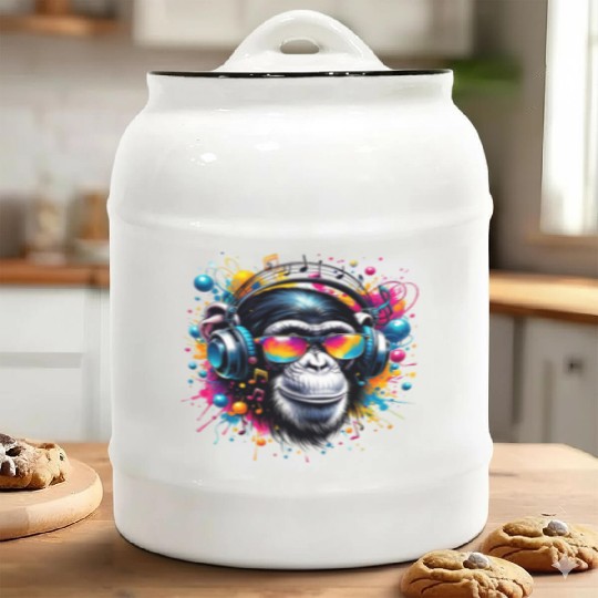 Monkey Beats Ceramic Cookie Jars