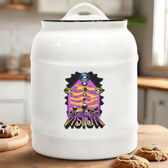 SEE THE VISION: PSYCHEDELIC PINK/YELLOW Ceramic Cookie Jars
