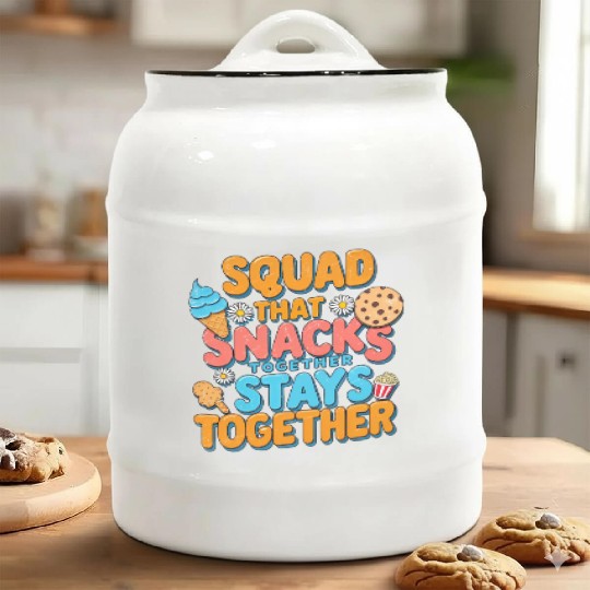 Squad That Snacks Together Stays Together friends Ceramic Cookie Jars