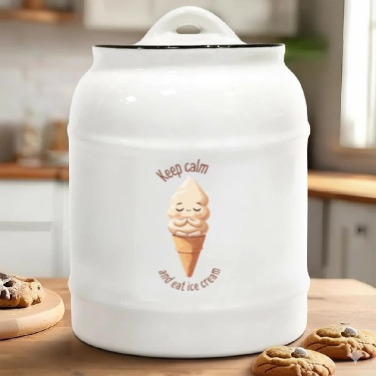 Keep Calm and Eat Ice Cream Ceramic Cookie Jars