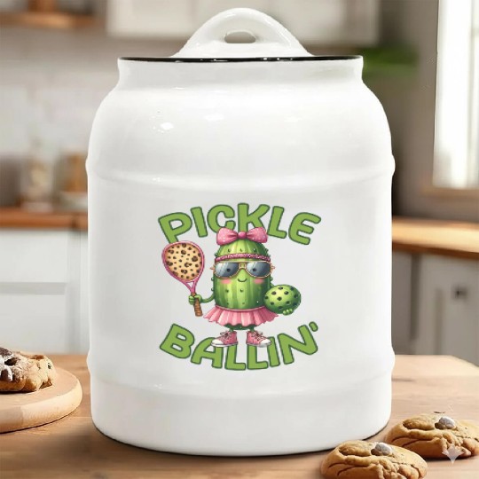 Pickle Ballin Pickleball Dink This Ceramic Cookie Jars