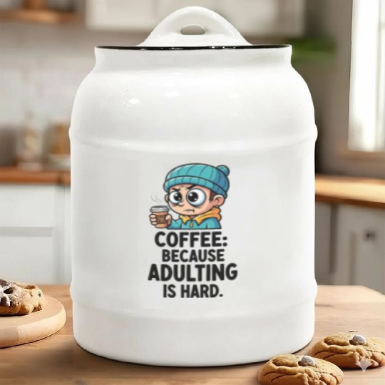 Coffee because adulting is hard Ceramic Cookie Jars