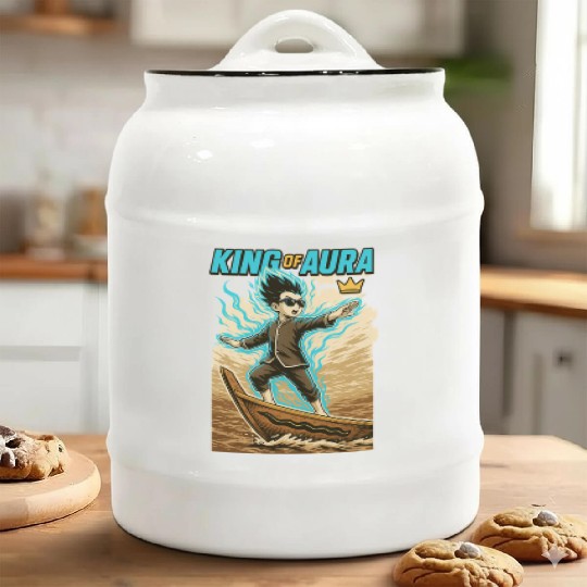 King of Aura, Pacu Jalur kid,Viral tiktok meme Ceramic Cookie Jars