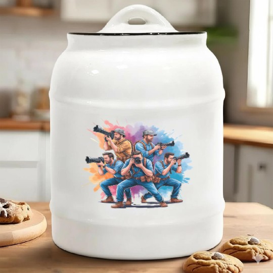 Camera Fireworks - Creatives in Action Ceramic Cookie Jars