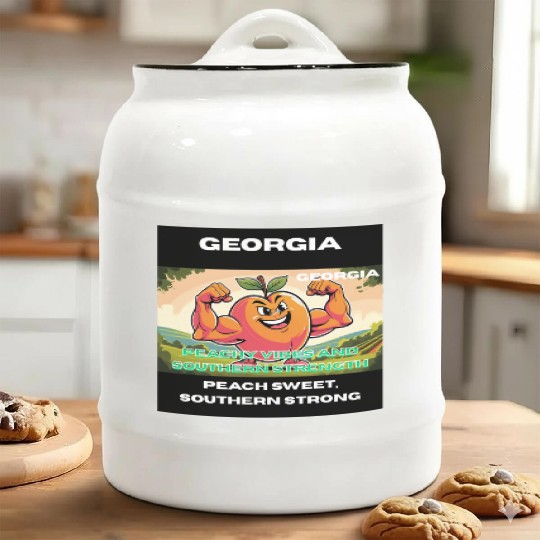 Georgia Peach State Art Ceramic Cookie Jars