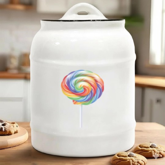 Lollipop Rainbow Sucker Candy Costume Halloween Ceramic Cookie Jars