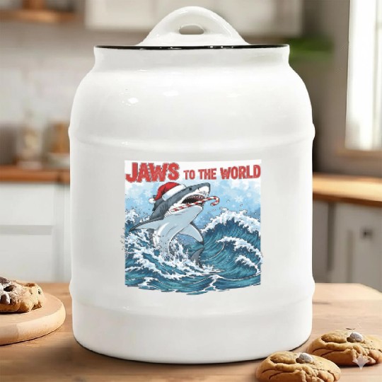 Jaws to the World – Christmastime Shark Attack Ceramic Cookie Jars