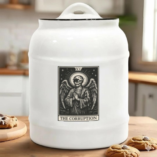 Tarot Datahoarding: The Angel of Corruption Ceramic Cookie Jars