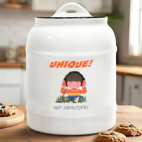 Unique Not Defective Autism Advocacy Ceramic Cookie Jars