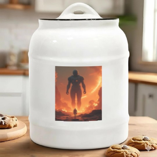Giant Alien Overwatch Scene Ceramic Cookie Jars