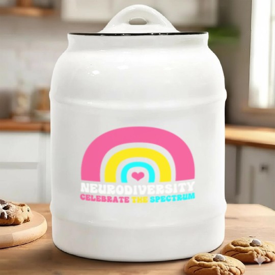 Neurodiversity Autistic Rainbow Adhd Ceramic Cookie Jars